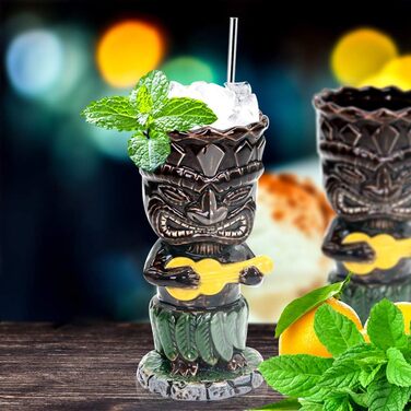 Набір керамічних Tiki чашок для коктейлів, 4 шт, гавайська вечірка, преміум якість