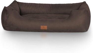 Лежак для собак Knuffelwuff Dreamline XXL велюр 120x85 см коричневий, знімний чохол, легкий у догляді, для великих, середніх і малих собак