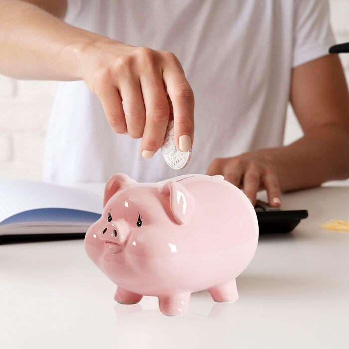 Керамічна скарбничка-свинка Pig World для дітей і дорослих, подарунок, дитячий декор, сувенір, рожева