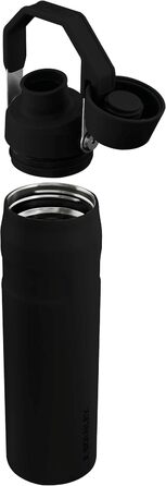 Термобутилка Stanley Iceflow Fast Flow 0,6 л для спорту, чорна, тримає холод до 10 годин, герметична, BPA-free, придатна для миття в посудомийній машині
