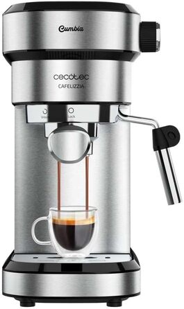 Кавоварка Cecotec Cafelizzia 790 Steel Pro, еспресо та капучино, 1350 Вт, 20 Бар, термоблок, автоматичний режим, 1,2 л, нержавіюча сталь