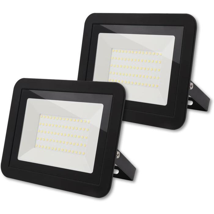 LED прожектор da LIGHT 50 Вт для вулиці та приміщень, 6000K холодне біле світло, 4500 лм, IP65, надяскравий, для саду, гаража, спортивного майданчика, 230В (4 шт.)