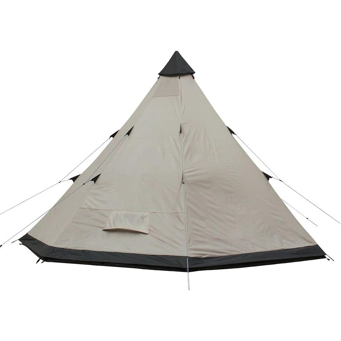Намет your GEAR Lido Tipi для 3-4 осіб, кемпінговий, з пришитою підлогою, захистом від комах, стоячою висотою, пірамідальний, UV 50+ захист, водостійкість 5000 мм