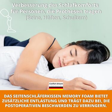 Ортопедична подушка для сну на боці Memory Foam 145 см з гелем, для дітей і дорослих, подушка для вагітних, боді-подушка, комфортна подушка для шиї та спини