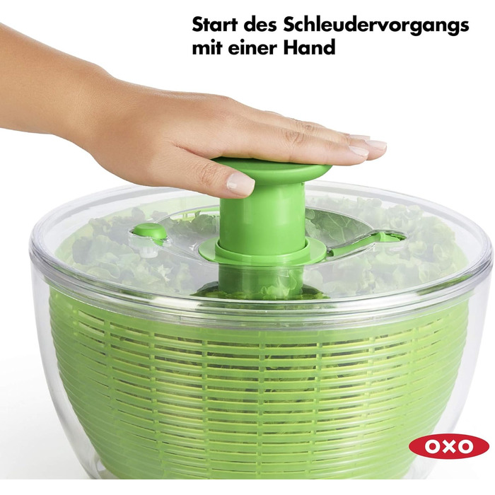 Сушарка для салату OXO Good Grips з ситом і кришкою, зелена – для сушіння листя салату
