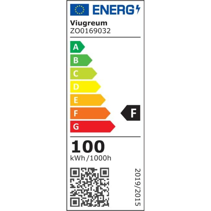 LED прожектор Viugreum 100Вт 8000Лм IP65 холодне світло, зовнішній, комплект 2 шт, для двору, гаража, під'їзду, з кабелем 50 см