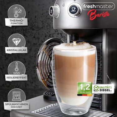 Набір подвійних термосклянок для латте макіато Barista, 400 мл, преміум-якість, 6 шт.