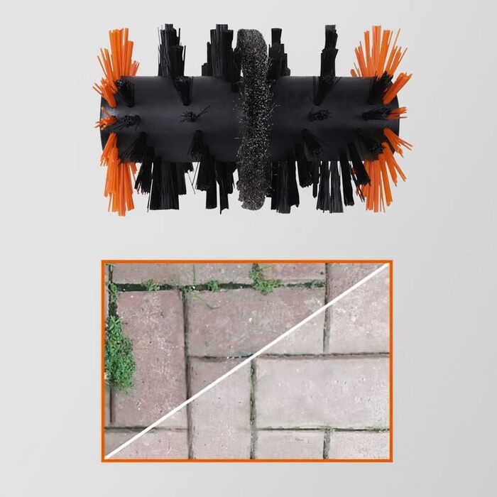 Акумуляторна мультищітка WORX WG441E.9 20В для очищення каменю та дерева, видалення бур'янів, з водяним підключенням, сумісна з PowerShare, без акумулятора та зарядного, сталева щітка для швів тротуару