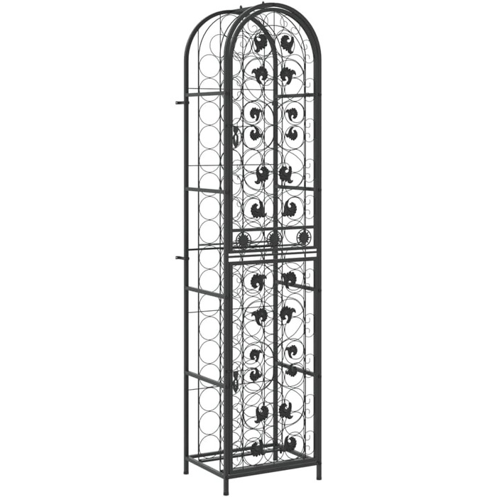 vidaXL металевий винний стелаж на 35 пляшок, полиця для вина, винна шафа 45x36x200 см