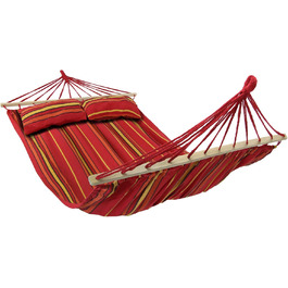 Подвійний гамак з планкою 240x150 см, до 300 кг, з 2 подушками, для вулиці, індонезійський стиль