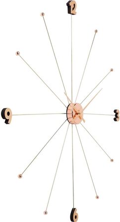Настінний годинник Kare Design Like Umbrella 100 см, сучасний мінімалістичний, алюмінієва рама, круглий, рожеве золото, батарея не входить