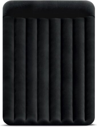 Надувне ліжко Intex Queen Pillow Rest Raised з подушкою, Fiber-Tech, 152x203x42 см, чорне/синє
