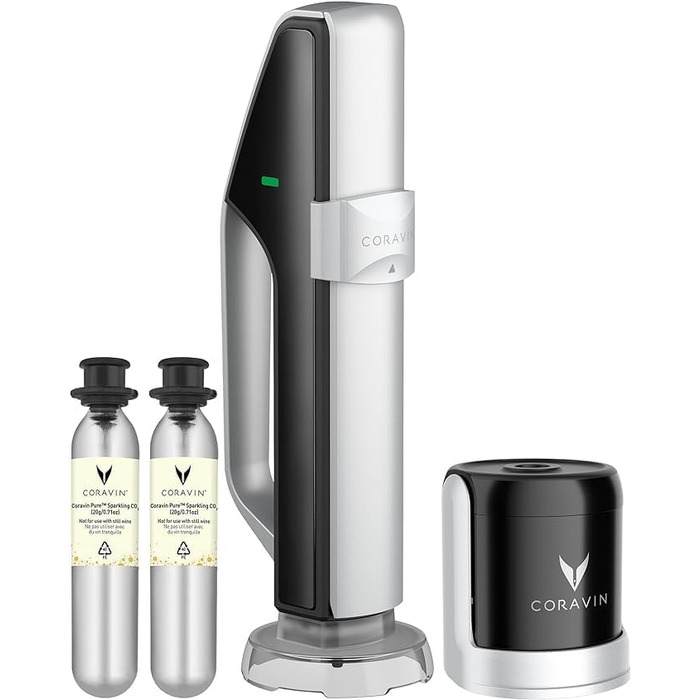 Система збереження ігристих вин Coravin для шампанського та інших ігристих вин, з CO2 капсулами, зберігає вино до 4 тижнів