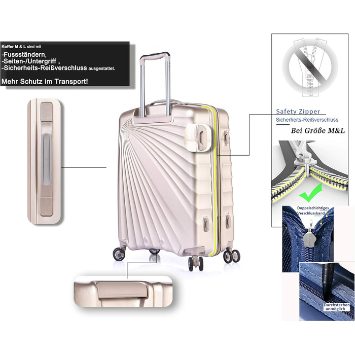 Валіза ABISTAB VERAGE Kinetic 4-колісна, розширювана, TSA-замок, ABS/PC, 76 см, бордо (металік, SML)