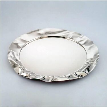 Кругле піднос Alessi 90039 з нержавіючої сталі, сріблястий, 44,5 см