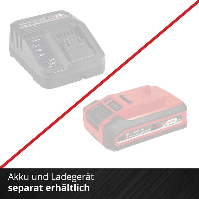 Акумуляторний садовий пилосос Einhell VENTURRO 18/210 Power X-Change, Li-Ion 18 В, потужність всмоктування 500 м³/год, мішок 45 л, швидкість повітря 210 км/год, без акумулятора та зарядного пристрою