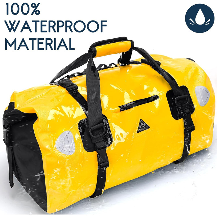 Водонепроникний рюкзак Dry Bag 70 л жовтий – герметична сумка для подорожей, кемпінгу, мотоциклів, човнів, каякінгу, SUP