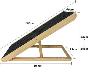 Складні сходи для собак і котів Froadp 49x38x61 см, 4 ступені, пластик, з фетровим покриттям, нековзкі, переносні, для ліжка, балкона, дивана, тип B (дерево)