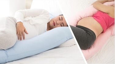 Подушка для вагітних XXL U-подібна, для сну на боці, знімний чохол, 100% бавовна, 150x80 см, сіра