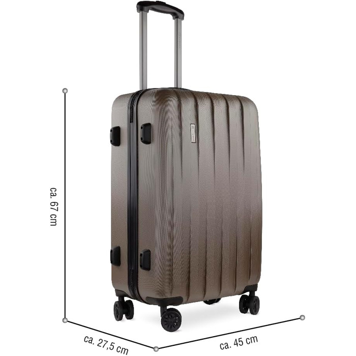 Валіза жорстка Bugatti Lima 58x38x23,5 см, 33,8 л, 4 колеса, бронзова, TSA-замок