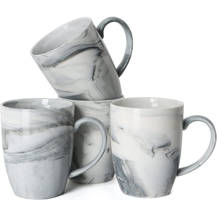 Керамічні чашки Smilatte Marble, 4 шт. и, сірі
