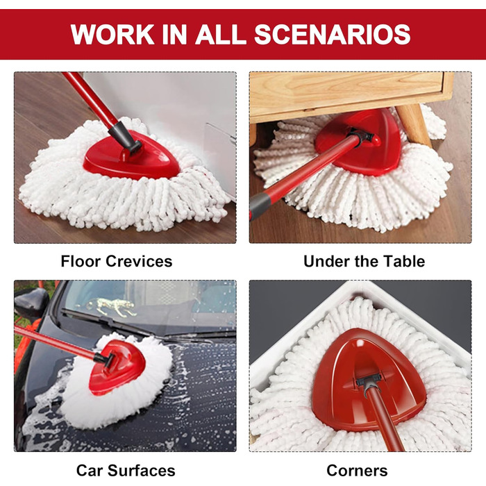 Набір із 12 мікрофібрових насадок для швабри O-Cedar Easy Wring Spin Mop, змінні головки для легкого прибирання