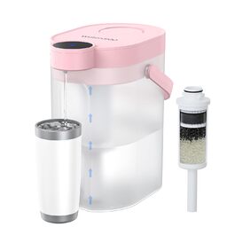 Електричний фільтр-глечик для води Waterdrop FreshTaste, 4 л, зменшує накип, хлор, свинець, мідь, очищає воду, рожевий, для холодильника
