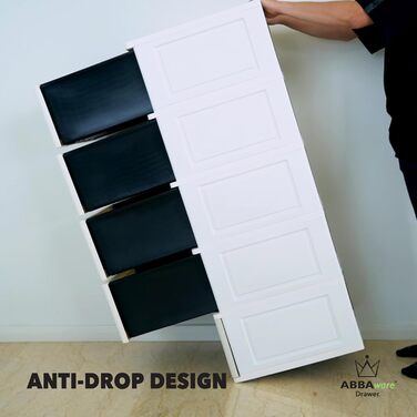 Комод 44x50x127 см з 5 великими шухлядами XXL, 40 л, кольоровий, сучасний дизайн Weave, з переробленого пластику PP