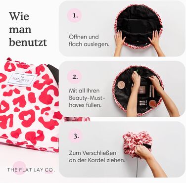 Косметичка-органайзер з шнурком The Flat Lay Co для подорожей, з тримачем для пензлів і кишенею на блискавці, класичний чорний колір
