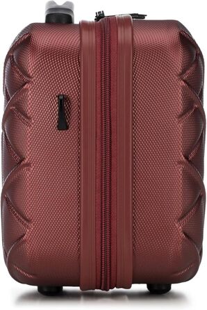 Валіза WITTCHEN Classic лінія M, бордова, жорсткий ABS, 4 колеса, кодовий замок, телескопічна ручка, ручна поклажа, косметичка