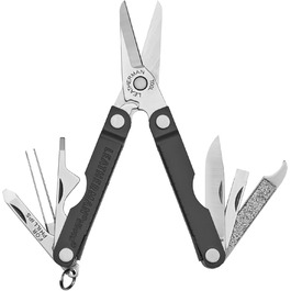 Мультитул Leatherman Micra з нержавіючої сталі, брелок із пружинними ножицями та 9 інструментами, колір Slate