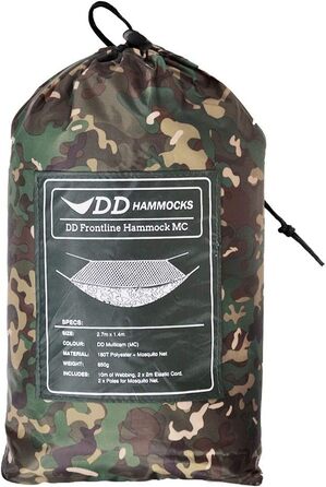 Гамак DD Hammocks Frontline MC з москітною сіткою, камуфляж, для кемпінгу та походів