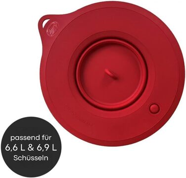 Професійна силіконова кришка Kitty для збереження свіжості, сумісна з KitchenAid 6,6 і 6,9 л, рубіново-червона