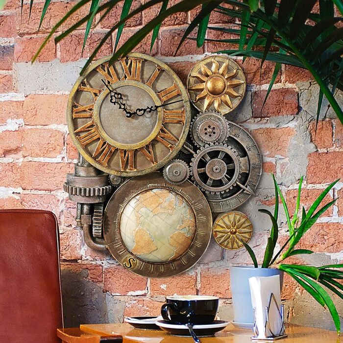 Скульптурний настінний годинник Design Toscano, 5x15x44,5 см, декоративний годинник для інтер’єру