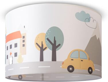 Підвісна лампа Paco Home для дитячої кімнати, біла, Ø45,5 см, E27, дизайн 6, стельова люстра зі світильником у вигляді дороги, для хлопчиків і дівчаток