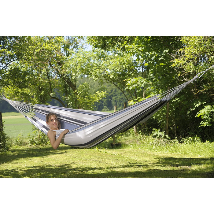 Гамак AMAZONAS Salsa L, EllTex, бавовна та поліестер, 210x140 см, до 150 кг, синій