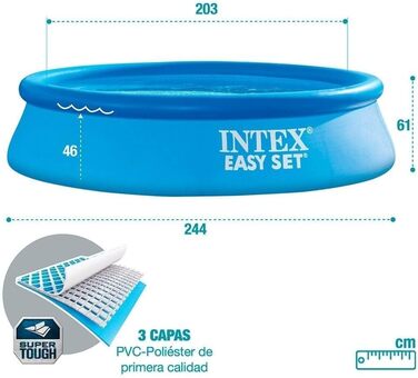 Надувний басейн Intex 1942 л, 244x61 см, для дітей та дорослих
