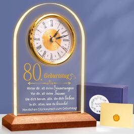 OkiyiD Кварцовий годинник-настільна для жінок на 80 років – оригінальний подарунок на день народження, стильний декор для пари, батьків, бабусі чи дідуся