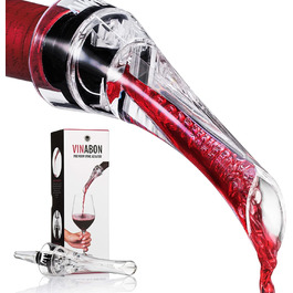Аератор для вина VINABON Premium 2020, насадка-декантер на пляшку для червоного та білого вина, компактний, із гідом eBook