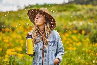 Термос-гідрофляга HYDRO FLASK 1180 мл із нержавіючої сталі, ізольована спортивна пляшка для води з герметичною кришкою та ремінцем, підходить для посудомийної машини, колір Fog
