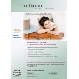 Простирадло Allsana Sensitive Care 180x260 см, біле, захист від пилових кліщів, для алергіків