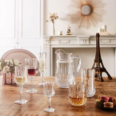 Келихи для шампанського Cristal d'Arques Paris Longchamp, 140 мл, прозорі, ударостійкі, набір 6 шт., вироблені у Франції