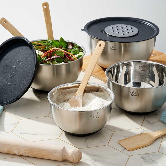 Миски для змішування з кришками та насадкою для терки, 4