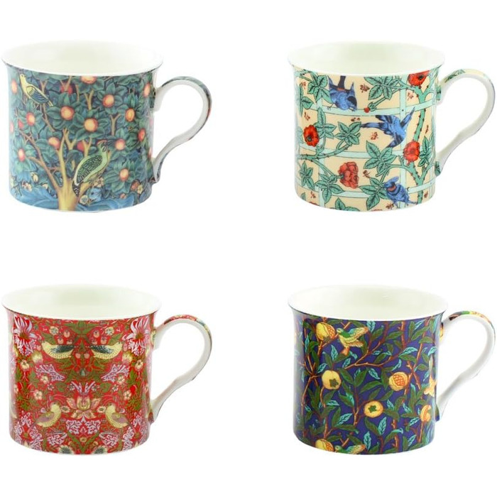 Набір кухлів William Morris Leonardo Collection, 4 шт. — порцелянові чашки з малюнком